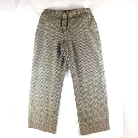 Ann taylor wool Dresspants houndstooth wideleg cream petite womens size 8p - Picture 1 of 11